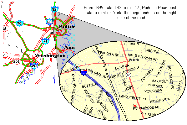 Map and Directions to Maryland State Fairgrounds